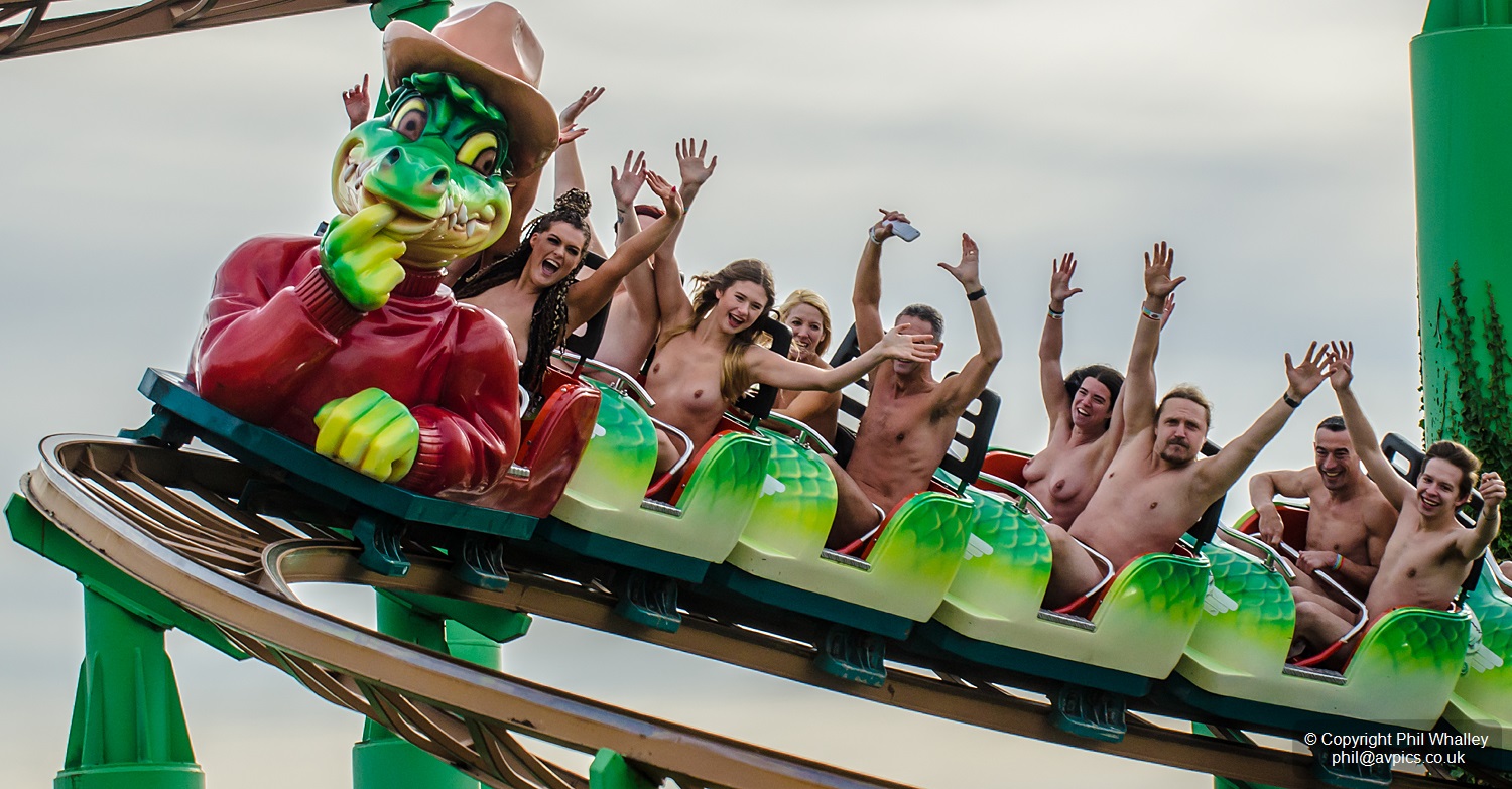 Thrill Seekers Raise Funds For Cancer Research By Riding A Roller Coaster Naked